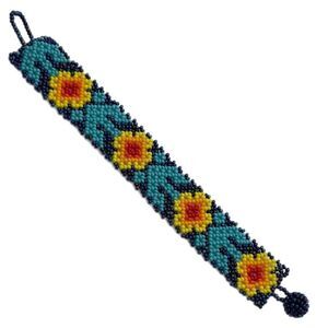 Wrap bracelet made with seed beads